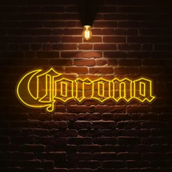 stylish neon corona sign perfect decor for any setting fashion forward.webp