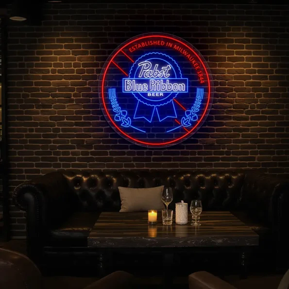 stylish neon pabst blue ribbon beer sign for unique decor latest model.webp