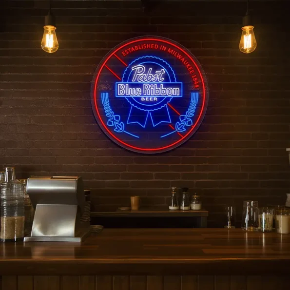 stylish neon pabst blue ribbon beer sign for unique decor top rated.webp