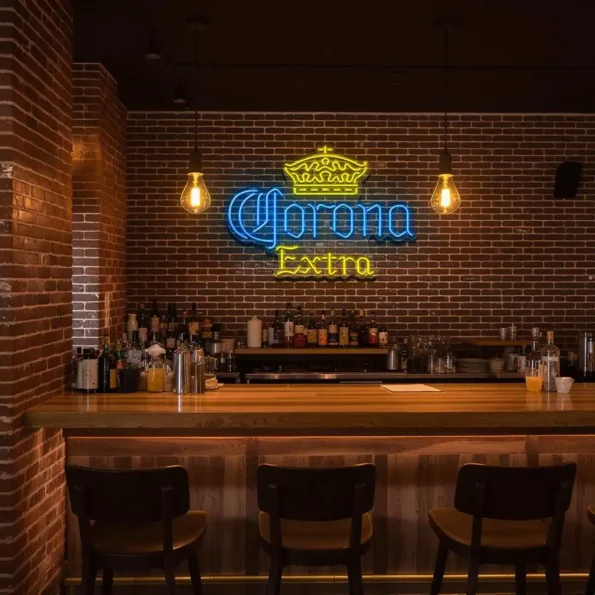 stylish neon sign design illuminate your space with corona extra latest model.webp
