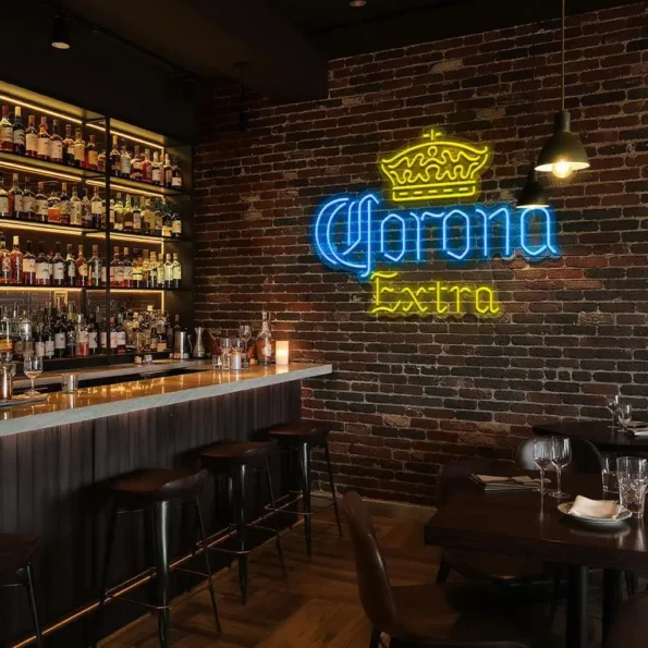stylish neon sign design illuminate your space with corona extra premium grade.webp