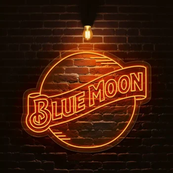 stylish neon sign designs capture the glow of blue moon charm best selling.webp
