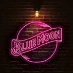 stylish neon sign designs capture the glow of blue moon charm best selling.webp