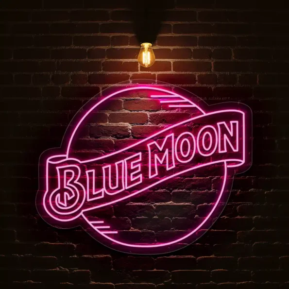 stylish neon sign designs capture the glow of blue moon charm latest model.webp