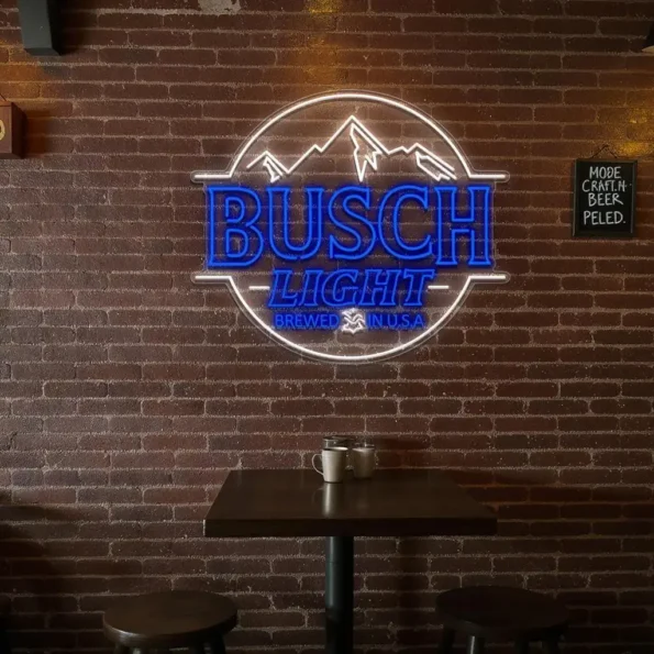 stylish neon signs busch light design for your bar or home high quality.webp