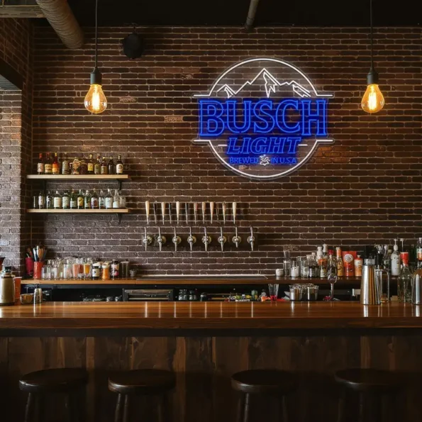 stylish neon signs busch light design for your bar or home trendy.webp