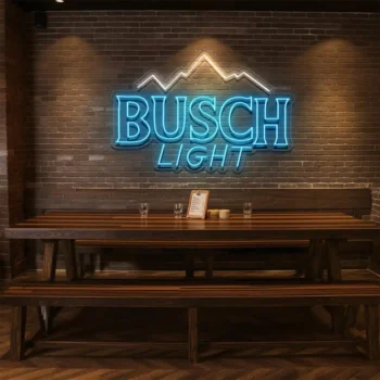 stylish neon signs for busch light illuminate your space fashion forward.webp