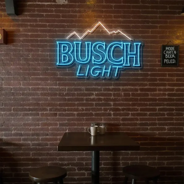 stylish neon signs for busch light illuminate your space premium grade.webp