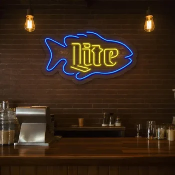 trendy neon fish sign for stylish home or business decor fashion forward.webp