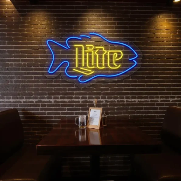 trendy neon fish sign for stylish home or business decor latest model.webp