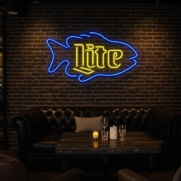 trendy neon fish sign for stylish home or business decor top rated.webp