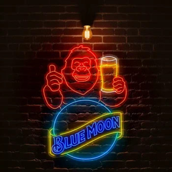 vibrant blue moon beer neon sign perfect for your bar decor best selling.webp