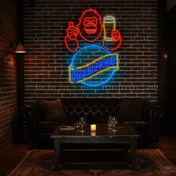 vibrant blue moon beer neon sign perfect for your bar decor high quality.webp
