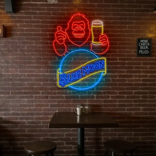 vibrant blue moon beer neon sign perfect for your bar decor new arrival.webp