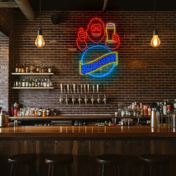 vibrant blue moon beer neon sign perfect for your bar decor trendy.webp