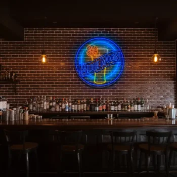 vibrant blue moon neon sign perfect for bar decor and ambiance fashion forward.webp