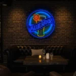 vibrant blue moon neon sign perfect for bar decor and ambiance best selling.webp