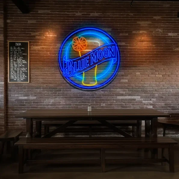 vibrant blue moon neon sign perfect for bar decor and ambiance latest model.webp