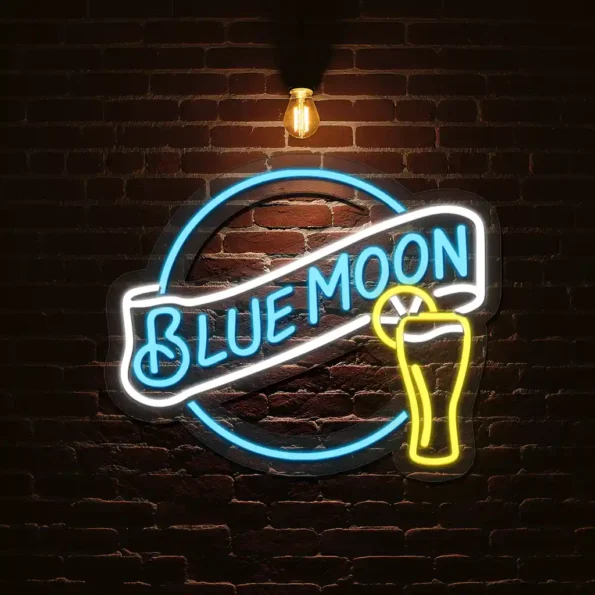 vibrant blue moon neon sign stylish bar decor for any space best selling.webp