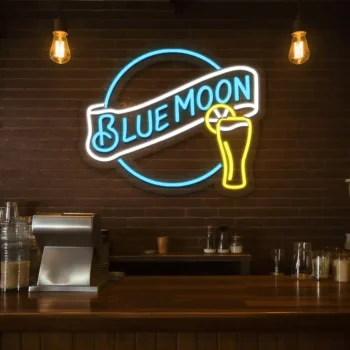 vibrant blue moon neon sign stylish bar decor for any space fashion forward.webp