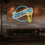 vibrant blue moon neon sign stylish bar decor for any space best selling.webp
