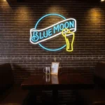 vibrant blue moon neon sign stylish bar decor for any space best selling.webp