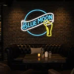 vibrant blue moon neon sign stylish bar decor for any space best selling.webp