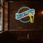 vibrant blue moon neon sign stylish bar decor for any space best selling.webp