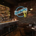 vibrant blue moon neon sign stylish bar decor for any space best selling.webp