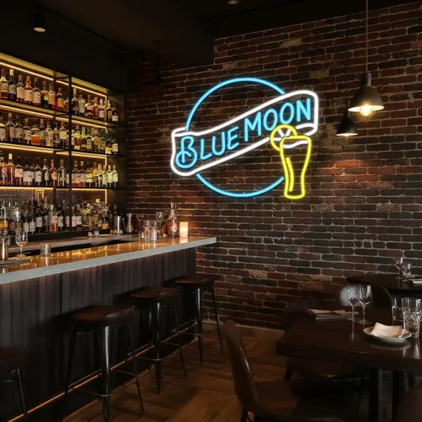 vibrant blue moon neon sign stylish bar decor for any space trendy.webp