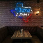 vibrant coors light neon sign in texas shape for home bar decor best selling.webp