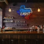 vibrant coors light neon sign in texas shape for home bar decor best selling.webp