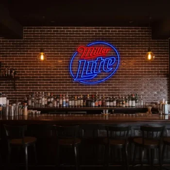 vibrant miller lite neon sign perfect bar decor ambiance fashion forward.webp