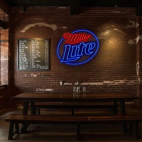 vibrant miller lite neon sign perfect bar decor ambiance latest model.webp