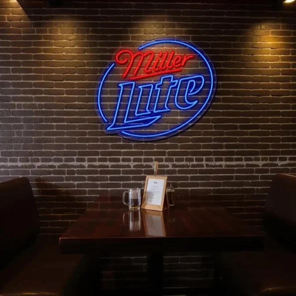 vibrant miller lite neon sign perfect bar decor ambiance trendy.webp