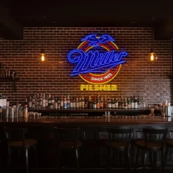 vibrant miller pilsner neon sign perfect for retro decor lovers fashion forward.webp