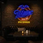 vibrant miller pilsner neon sign perfect for retro decor lovers best selling 1.webp