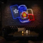 vibrant neon beer sign inspired by texas culture and craftsmanship best selling.webp