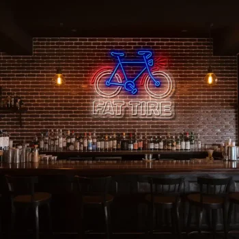 vibrant neon bicycle sign for fat tire lovers and enthusiasts fashion forward.webp