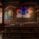 vibrant neon bicycle sign for fat tire lovers and enthusiasts best selling.webp