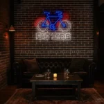 vibrant neon bicycle sign for fat tire lovers and enthusiasts best selling.webp