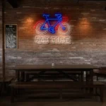 vibrant neon bicycle sign for fat tire lovers and enthusiasts best selling.webp