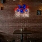 vibrant neon bicycle sign for fat tire lovers and enthusiasts best selling.webp
