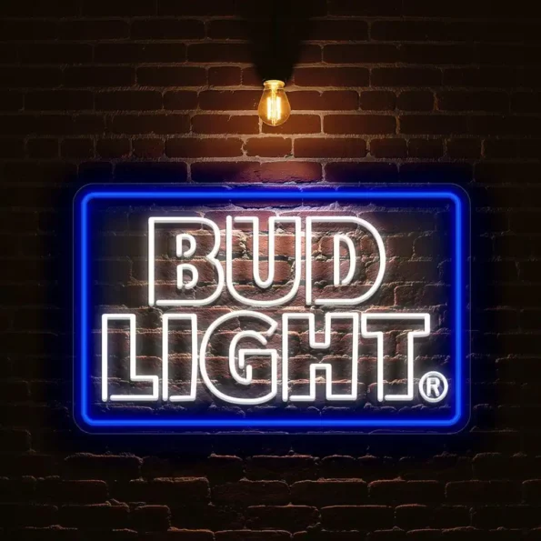 vibrant neon bud light sign for stylish bar or man cave decor best selling.webp