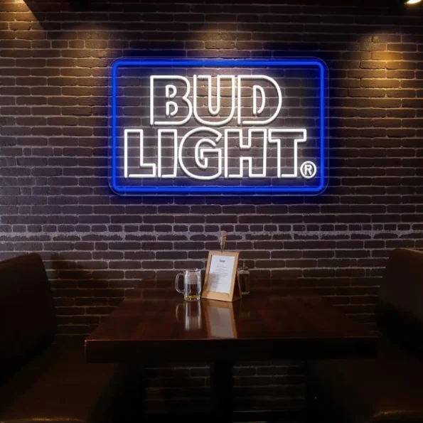 vibrant neon bud light sign for stylish bar or man cave decor fashion forward.webp