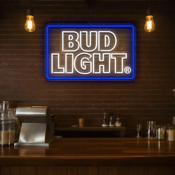 vibrant neon bud light sign for stylish bar or man cave decor high quality.webp
