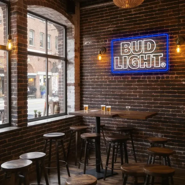 vibrant neon bud light sign for stylish bar or man cave decor new arrival.webp