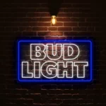vibrant neon bud light sign for unique home bar decor best selling.webp