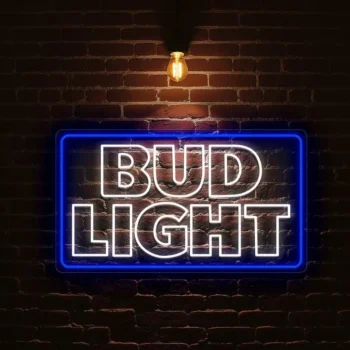 vibrant neon bud light sign for unique home bar decor best selling.webp