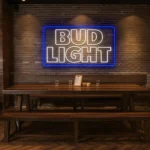 vibrant neon bud light sign for unique home bar decor best selling.webp